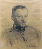 E. Marcinkowska, Portret Stanisława Sawiczewskiego, 1920 r., 1920, kredka, papier