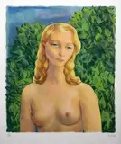 Ewa by Moïse Kisling, litografia barwna, papier, sold Oct 2017