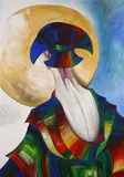 Marta Kurczyńska, Maiko i słońce, 2017, 2017, akryl, płótno