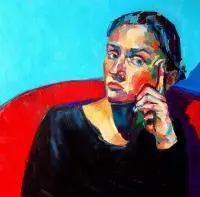 Lidia Wnuk, Selfie, 2017, 2017, olej, płótno