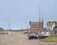 Michał Janicki, Port przy rzece Orwell, 2017, 2017, olej, deska