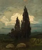 Stanisław Biechoński, U schyłku dnia, 1937 r., 1937, olej, sklejka