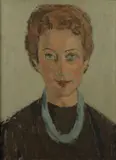 Bencion (Benn) Rabinowicz, Portret kobiety, olej, płótno naklejone na tekturę, 40