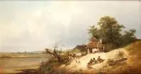 Franciszek Wastkowski, Pejzaż z chatą, 1879 r., 1879, olej, płótno