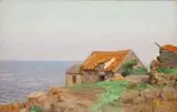 Czerwone dachy, lata 1903–1906 by Michał Gorstkin-Wywiórski, olej, płótno naklejone na tekturze, sold Aug 2017