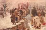 Święto Jordanu, 1901 r. by Jan Kazimierz Olpiński, 1901, olej, płótno, 52, sold Aug 2017