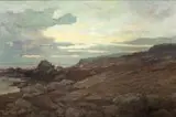 Anders Andersen-Lundby, Skalisty brzeg, olej, płótno