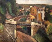 Louis Neillot, Most w Bellevue - Meudon, 1929 r., 1929, olej, płótno