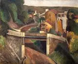 Louis Neillot, Most w Bellevue - Meudon, 1929 r., 1929, olej, płótno