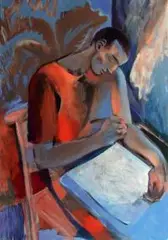 Juliusz Lewandowski, Autoportret w lecie, 2017, 2017, akryl, płótno