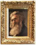 Artur Grottger, Portret starca, olej, płótno naklejone na deskę