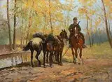 Leonard Winterowski, Patrol, 1921 r., 1921, olej, karton, 39