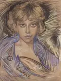 Portret Zofii Bagniewskiej, z domu Małeckiej, 1927 r. by Stanisław Ignacy Witkiewicz, 1927, pastel, papier brązowy, 63, sold Jul 2017