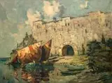 Rudolf Priebe, Dubrownik, olej, płótno