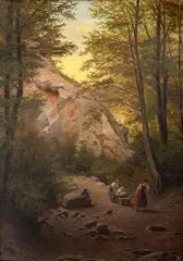 Anton Ebert, Dzieci w lesie, 1883 r., 1883, olej, deska, 58