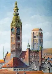 Paul Kreisel, Gdańsk, olej, płyta