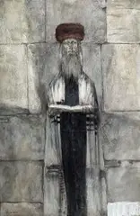 Maciej Lachur, Rabin z pismem, 1980 r., 1980, olej, płótno
