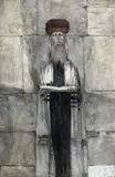 Maciej Lachur, Rabin z pismem, 1980 r., 1980, olej, płótno