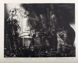 Robert Bartel, Orkiestra III, 1989 r., 1989, akwaforta, akwatinta, papier