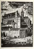 Emil Menge, Malbork, drzeworyt, papier