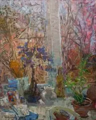Maria Niekrasowa, Życie na parapecie, 2010, 2010, olej, płótno