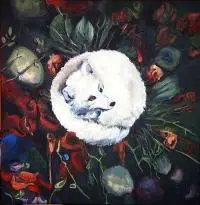 Fox, 2016 by Bartłomiej Górecki, 2016, akryl, płótno, sold Jun 2017
