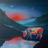 W pięciu smakach, 2017 by Paulina Zalewska, 2017, akryl, płótno, sold Jun 2017