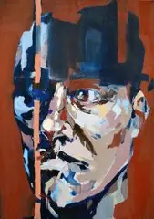 Paweł Czerwiński, Portret bez tytułu, 2017, 2017, akryl, olej, płótno