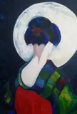 Marta Kurczyńska, Maiko i księżyc, 2017, 2017, akryl, płótno