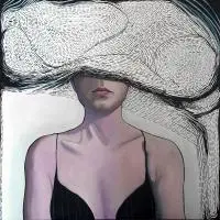 Karolina Wawrowska, Kiedy twoje niebo spada, 2017, 2017, akryl, płótno