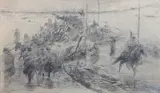 Stanisław Witkiewicz, Pochód wygnańców 1863 roku na Sybir, ołówek, papier, 20