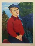 Chłopiec w niebieskim berecie, 1948 r. by Moïse Kisling, 1948, litografia barwna, papier, sold Jun 2017
