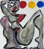 Andrzej Folfas, Akt, olej, papier, 28