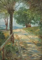 Wincenty Wodzinowski, Polna droga, olej, tektura