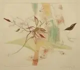 Leszek Rózga, Kompozycja surrealistyczna, 1990 r., 1990, akwaforta barwna, papier
