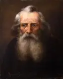Aleksander Mroczkowski, Portret starca, olej, płótno