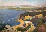 Abraham Neumann, Pejzaż nadmorski, 1929 r., 1929, olej, płótno naklejone na tekturę