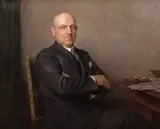 Kazimierz Pochwalski, Portret mężczyzny przy biurku, 1930 r., 1930, olej, płótno