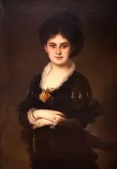 Nathaniel Sichel, Dama w czerni, olej, płótno