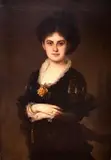 Nathaniel Sichel, Dama w czerni, olej, płótno