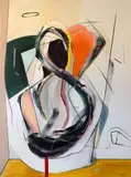 Mateusz Rybka, Autoportret w pracowni, 2017, 2017, technika mieszana, płótno
