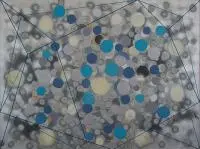 Marek Ejsmond-Ślusarczyk, 13,7 miliarda lat temu z cyklu "Stosunki przestrzenne", 2013, 2013, akryl, płótno