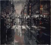 Bartłomiej Koter, Paris Scene II, 2017, 2017, olej, płótno