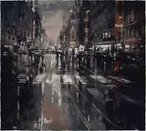 Bartłomiej Koter, Paris Scene II, 2017, 2017, olej, płótno