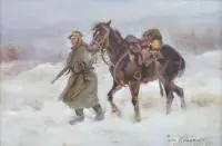 Jerzy Kossak, Zamieć, 1931 r., 1931, olej