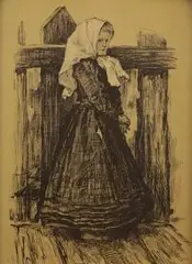 Antoni Kamieński, Białowieżaneczka i Starzec, 1912 r., 1912, litografia, papier