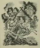Stanisław Ostoja-Chrostowski, Krakowskie zaloty, ok. 1930 r., 1930, drzeworyt, papier, 7