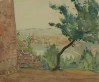 Widok Wilna by Adam Międzybłocki, akwarela, papier, 23, sold Mar 2017