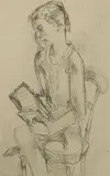 Chłopiec z harmonią, 1929 r. by Eugeniusz Zak, 1929, miękki werniks, papier, sold Mar 2017