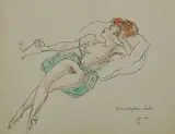 Maja Berezowska, Bezwstydna Lola, akwarela, piórko